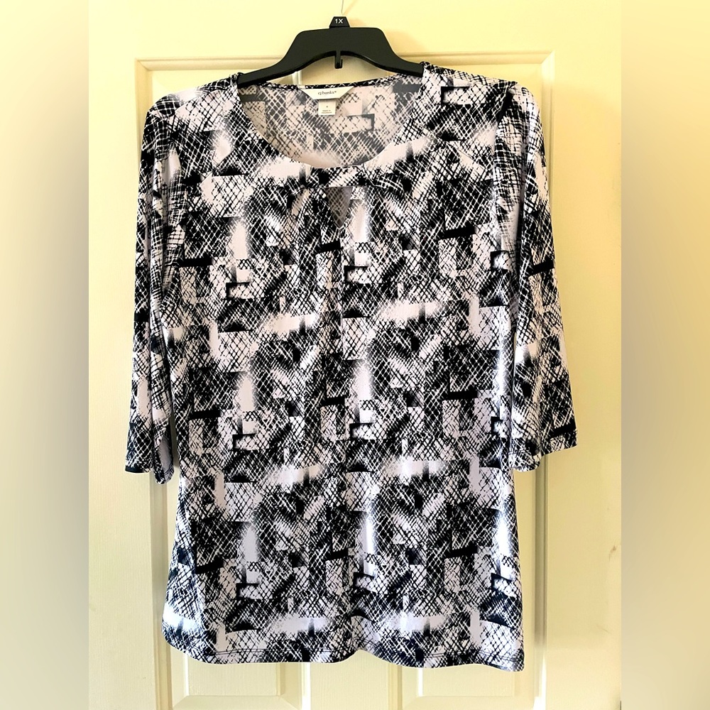 Black and white blouse